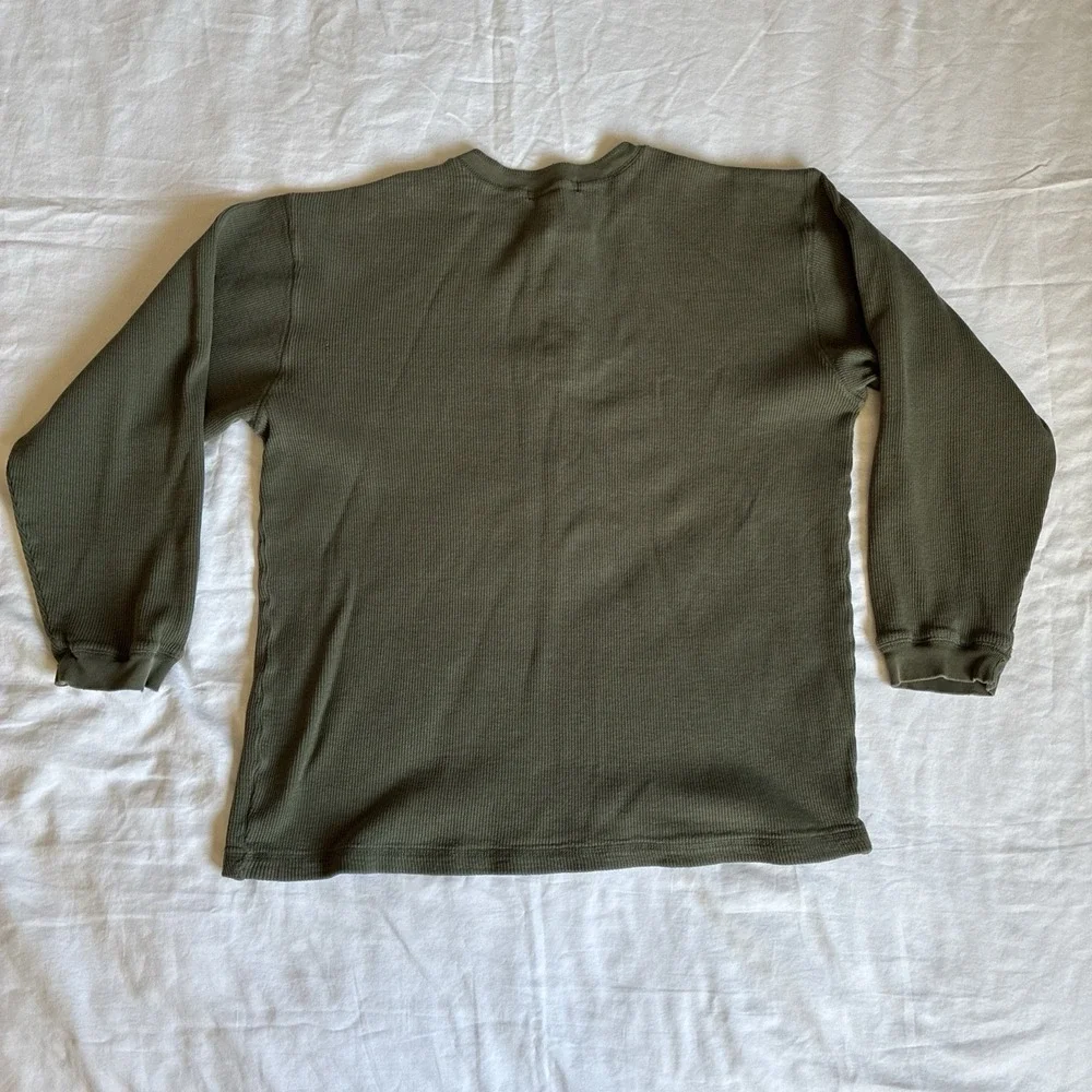 Banana Republic Shirt Mens L Waffle Knit Thermal Henley Long Sleeve Y2K Cotton